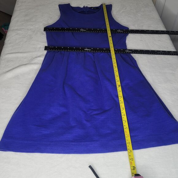 Madewell Cobalt Blue Verse Ponte Sleeveless Dress Pockets Preppy Classy Small - Picture 8 of 10